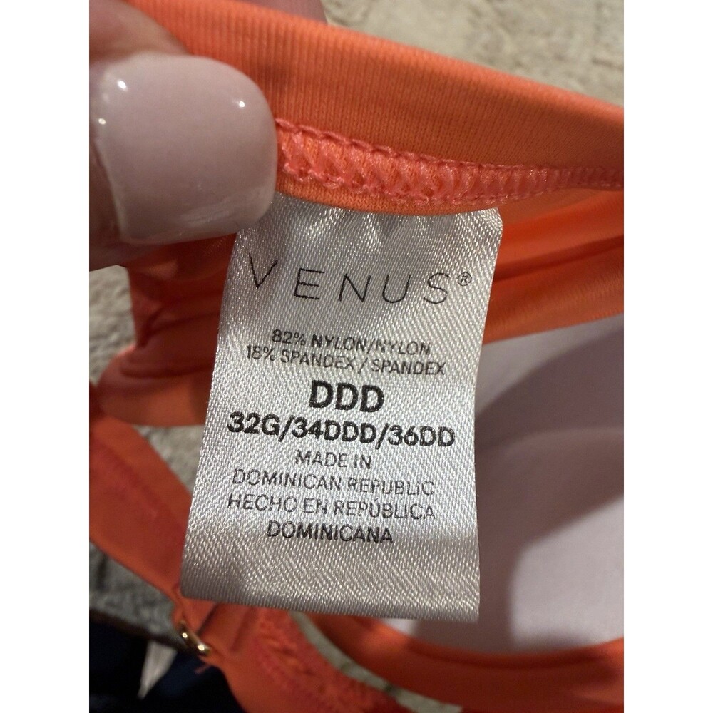 Venus new 2-piece bikini swimwear - size DDD top & size 8 bottom - bright orange - Picture 3 of 6